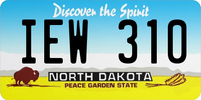 ND license plate IEW310