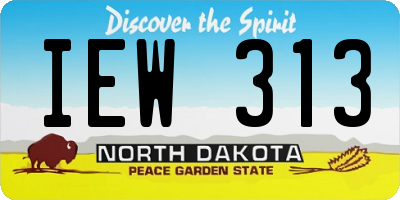 ND license plate IEW313