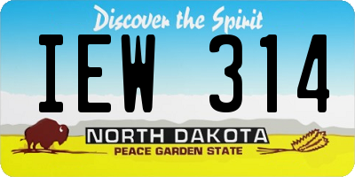 ND license plate IEW314
