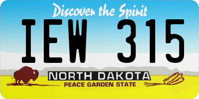 ND license plate IEW315