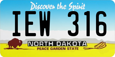 ND license plate IEW316