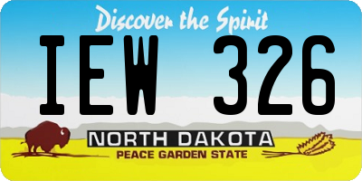 ND license plate IEW326