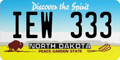 ND license plate IEW333