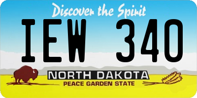 ND license plate IEW340