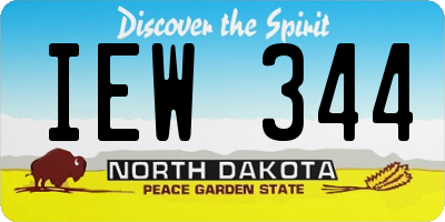 ND license plate IEW344