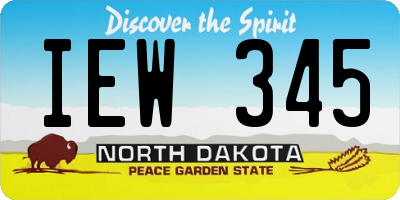 ND license plate IEW345