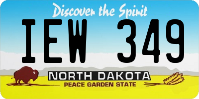 ND license plate IEW349