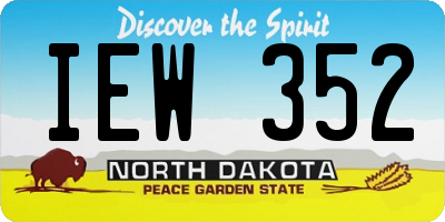 ND license plate IEW352