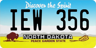 ND license plate IEW356