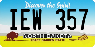 ND license plate IEW357
