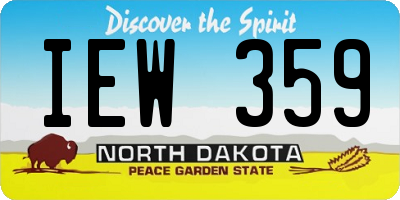 ND license plate IEW359