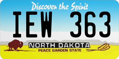ND license plate IEW363