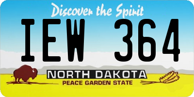 ND license plate IEW364