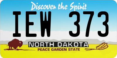 ND license plate IEW373