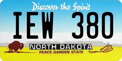 ND license plate IEW380