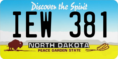 ND license plate IEW381