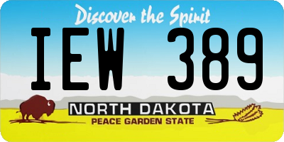 ND license plate IEW389