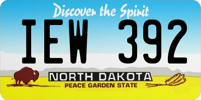 ND license plate IEW392