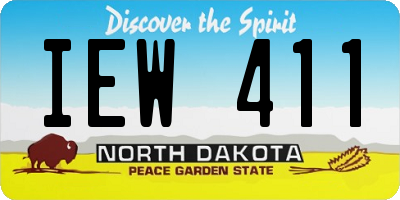 ND license plate IEW411