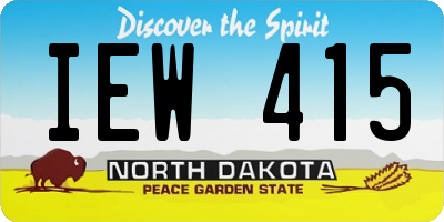 ND license plate IEW415