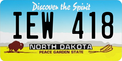 ND license plate IEW418