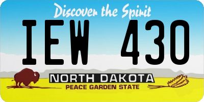 ND license plate IEW430