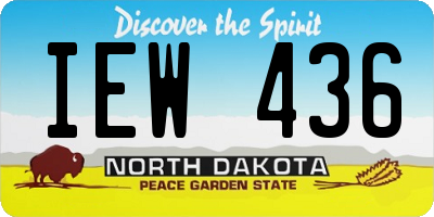 ND license plate IEW436