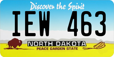 ND license plate IEW463