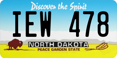 ND license plate IEW478