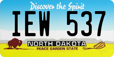 ND license plate IEW537