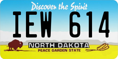 ND license plate IEW614
