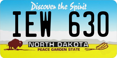 ND license plate IEW630