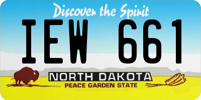 ND license plate IEW661