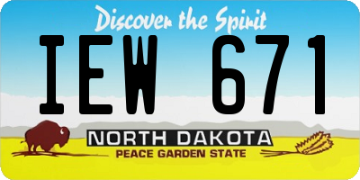 ND license plate IEW671