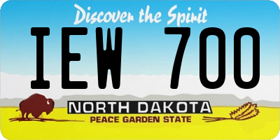 ND license plate IEW700
