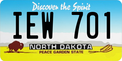 ND license plate IEW701