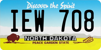 ND license plate IEW708