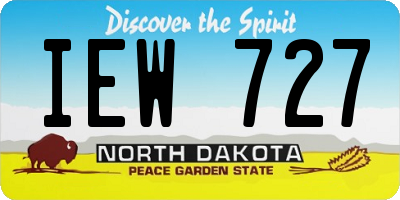 ND license plate IEW727
