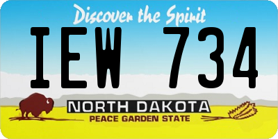 ND license plate IEW734