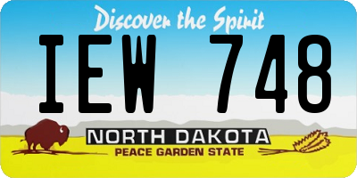 ND license plate IEW748