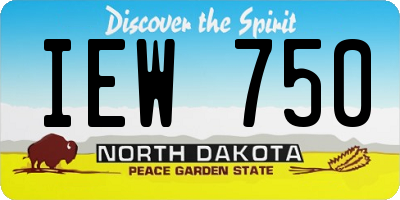 ND license plate IEW750