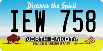 ND license plate IEW758