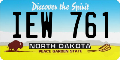 ND license plate IEW761