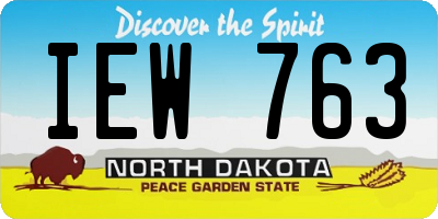 ND license plate IEW763