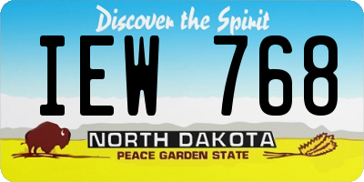 ND license plate IEW768