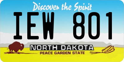 ND license plate IEW801
