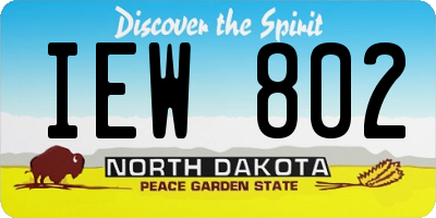 ND license plate IEW802