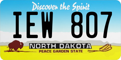 ND license plate IEW807