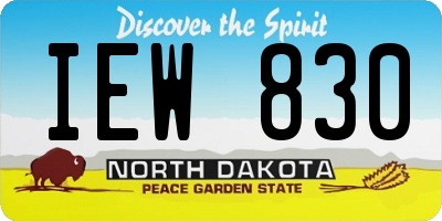 ND license plate IEW830