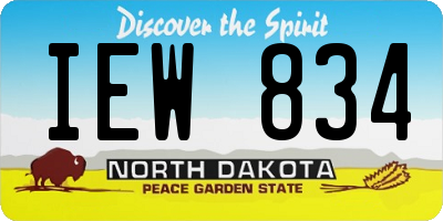 ND license plate IEW834